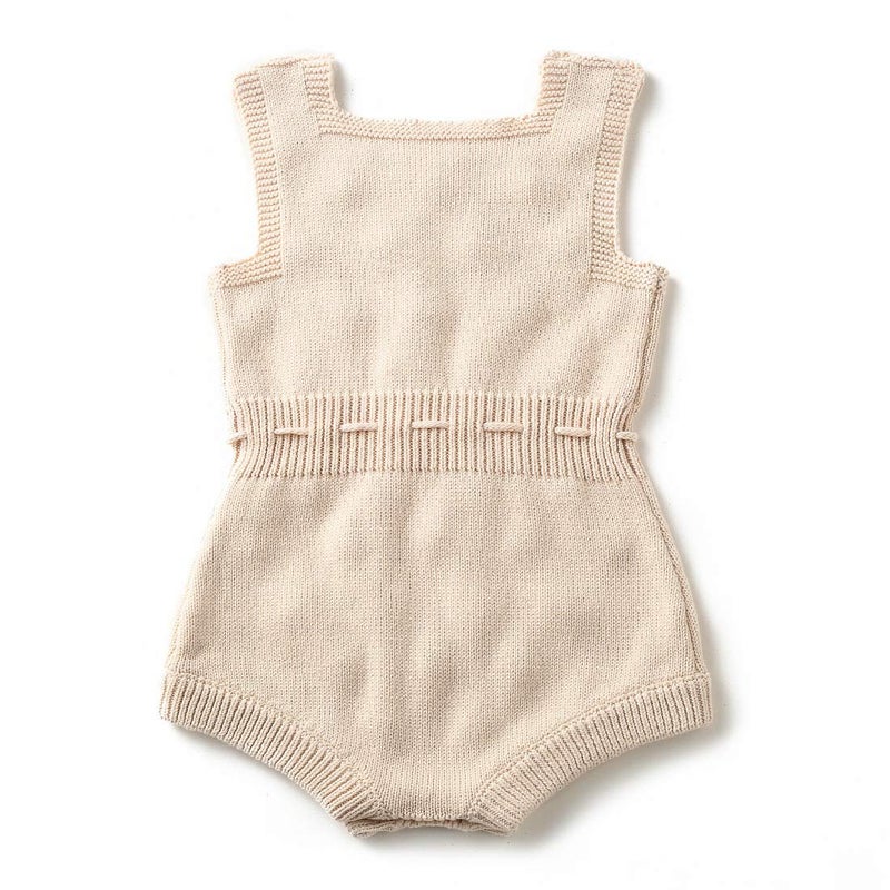 Simplee kids Baby Girl Kint Rompers Fall Sleeveless Pompoms Baby Girl Rompers 0-3 Months Little Girl Apricot Overall Jumpsuit Outfit - Image 2